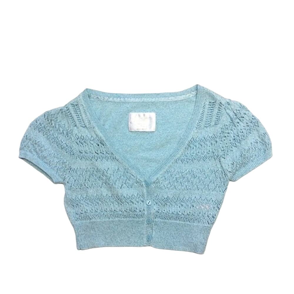 JUSTICE | Girls Crop Sweater Aqua Blue XS 8